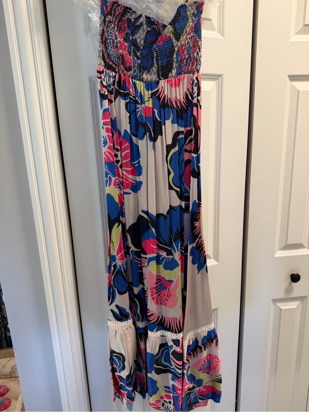Maaji Smocked Tropical Maxi Dress